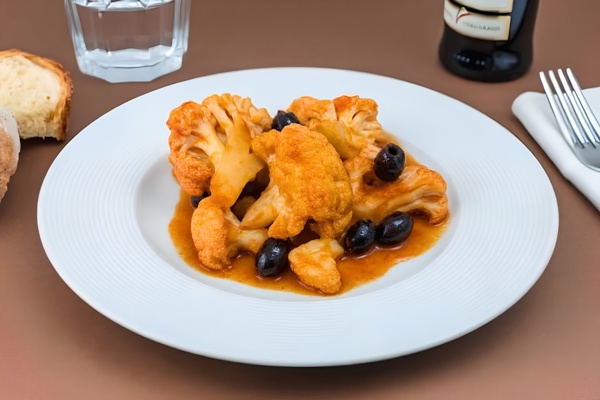 Cavolfiori con pomodoro e olive