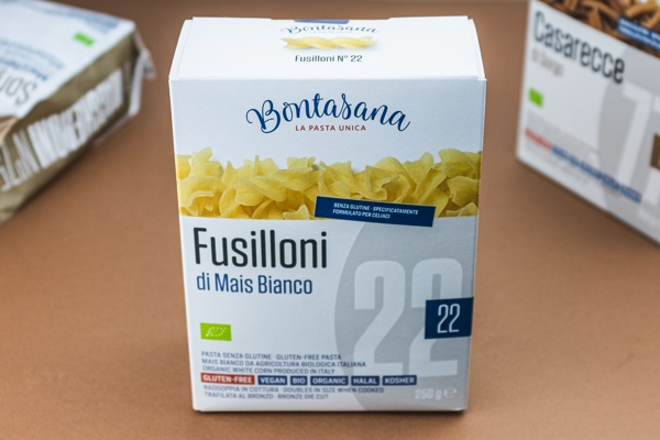 Fusilloni di mais bianco senza glutine Bontasana