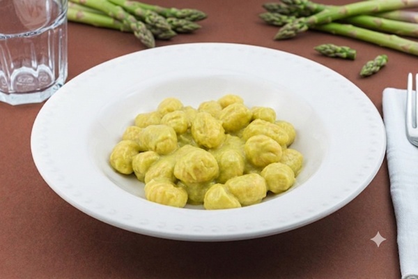 Gnocchi di patate con crema agli asparagi