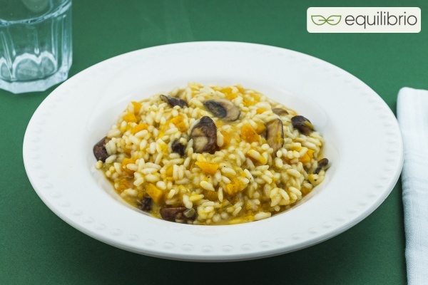 Risotto zucca e  funghi